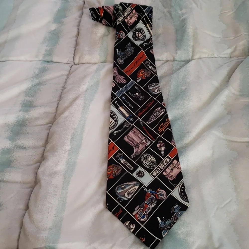 Vintage Harley-Davidson Silk Tie by Nicole Miller